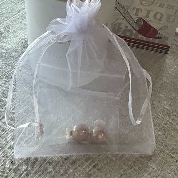 Double Sided Flower Stud Ball Earrings - Picture 6 of 6